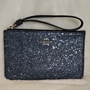 Coach "Star Glitter" Wristlet Clutch Bag – Midnight Blue/Black Sparkle